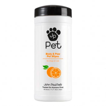 John Paul Pet body and paw pet wipes with orange oil
