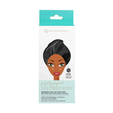 Relaxus Beauty Twist & Dry serviette réversible noir