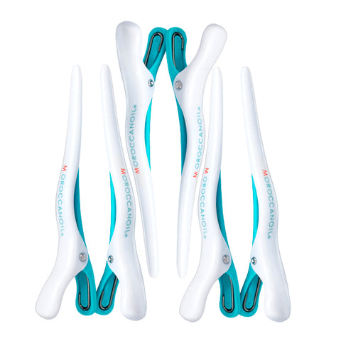 Moroccanoil pinces à cheveux blanches/turquoise 5 1/2"