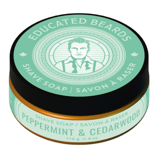 Educated Beards peppermint and cedarwood shaving soap