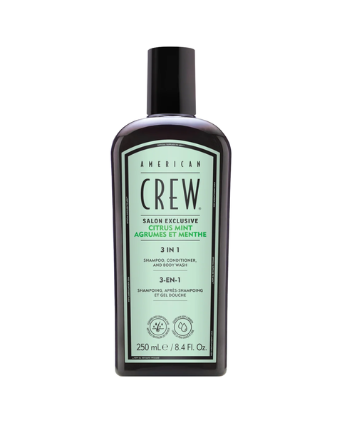 American Crew Agrumes et Menthe 3 en 1 shampooing, après-shampooing et gel douche