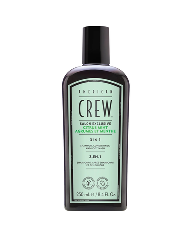 American Crew Agrumes et Menthe 3 en 1 shampooing, après-shampooing et gel douche