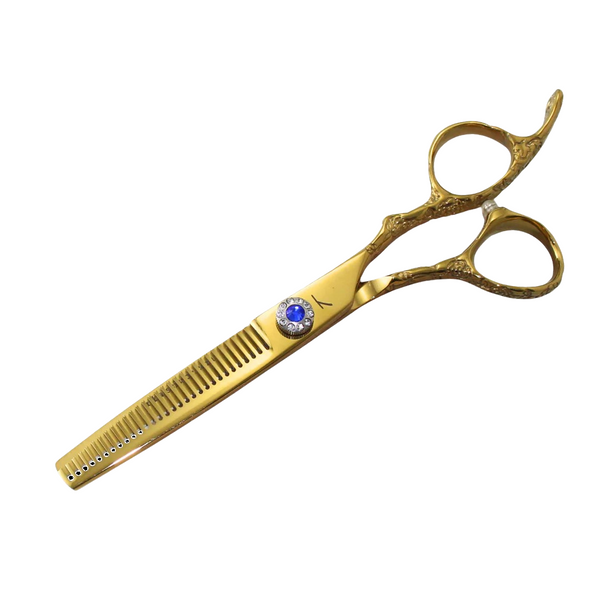 Tribal Scissor Ultra-cut thinning scissors, blue and gold