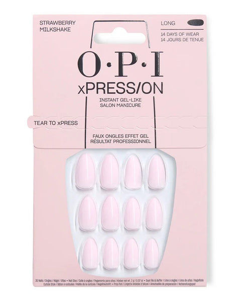OPI Xpress/on strawberry milkshake long