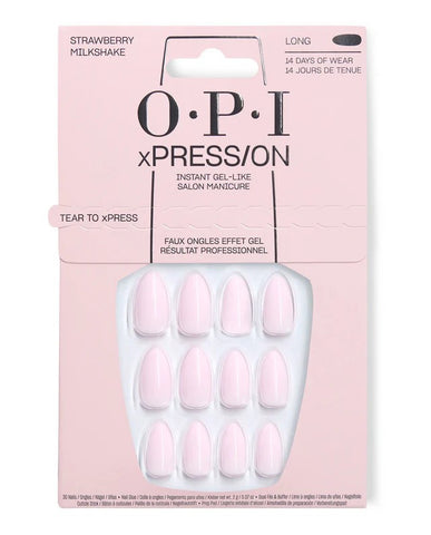 OPI Xpress/on strawberry milkshake long