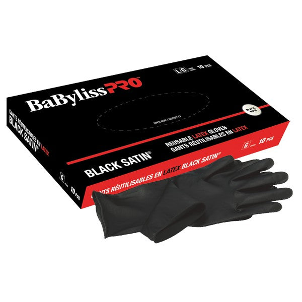 Babyliss Pro Black Satin reusable latex gloves