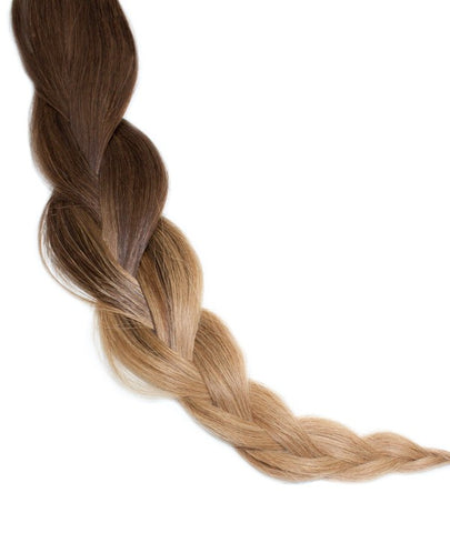 Kathleen keratin hair extensions 20-22 inches color : OM 2/12