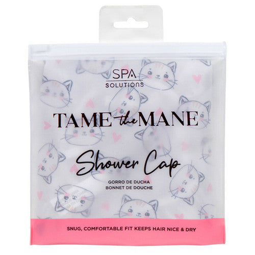 CALA Tame the Mane shower cap with cat design