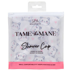 CALA Tame the Mane shower cap with cat design