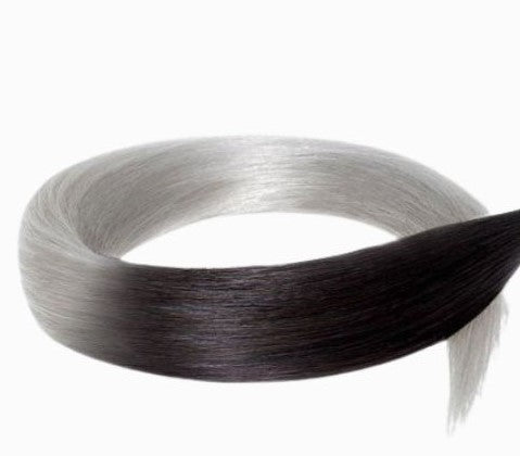 Kathleen keratin hair extensions 20-22 inches color : T1B-SILVER