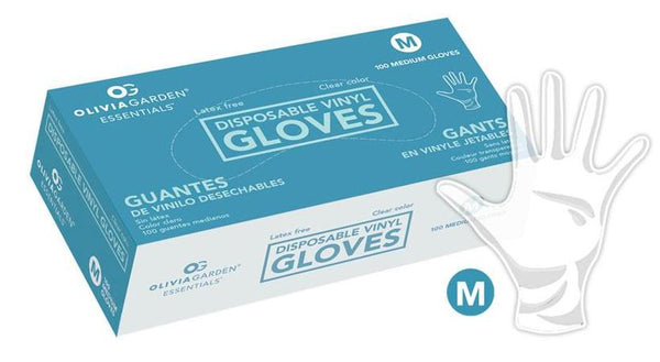 Olivia Garden medium disposable vinyl gloves