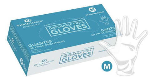 Olivia Garden gants medium en vinyle jetables