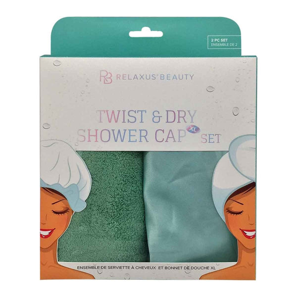 Relaxus Beauty twis and dry shower cap XL turquoise